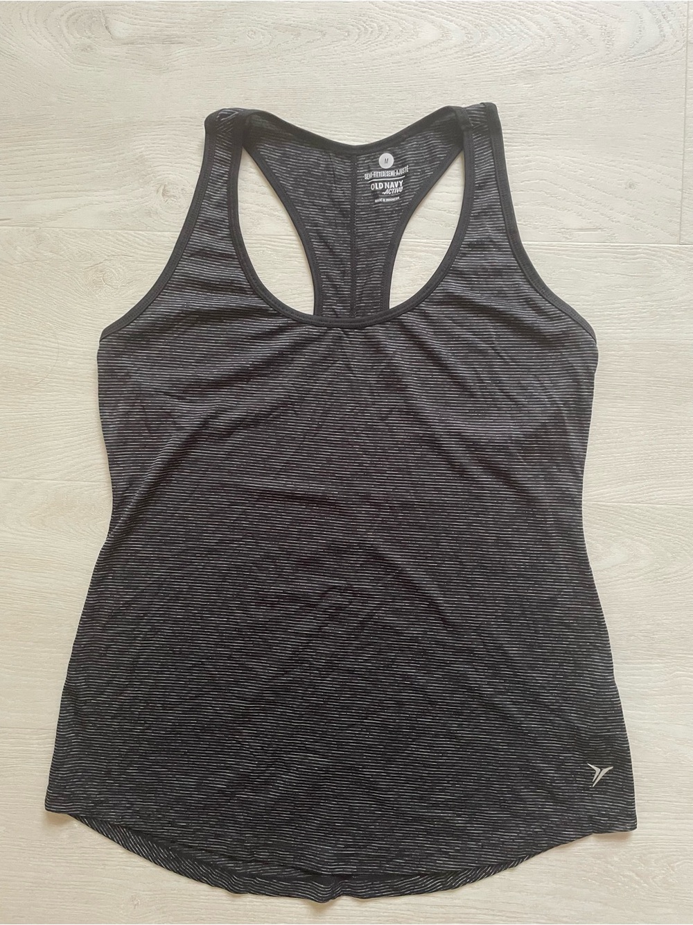 Old Navy Black Heather Racerback Athletic Tank